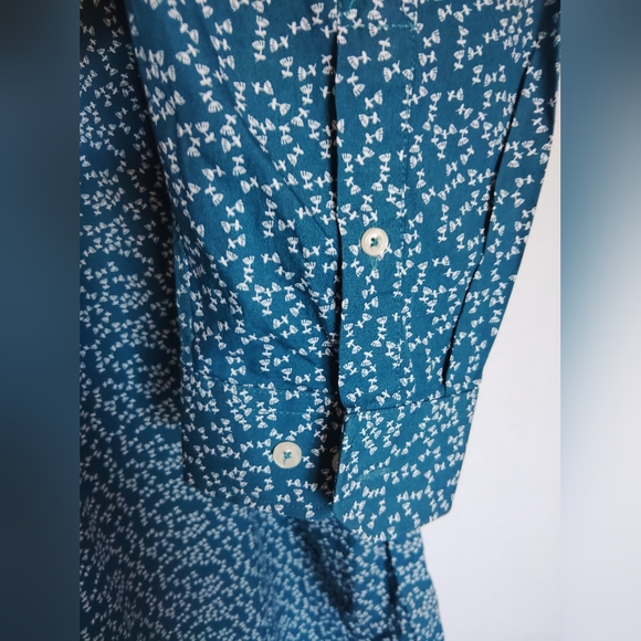 Raging Bull Men's Western Long Sleeve Button Down Peacock Blue Shirt ~ XXL - Picture 5 of 11